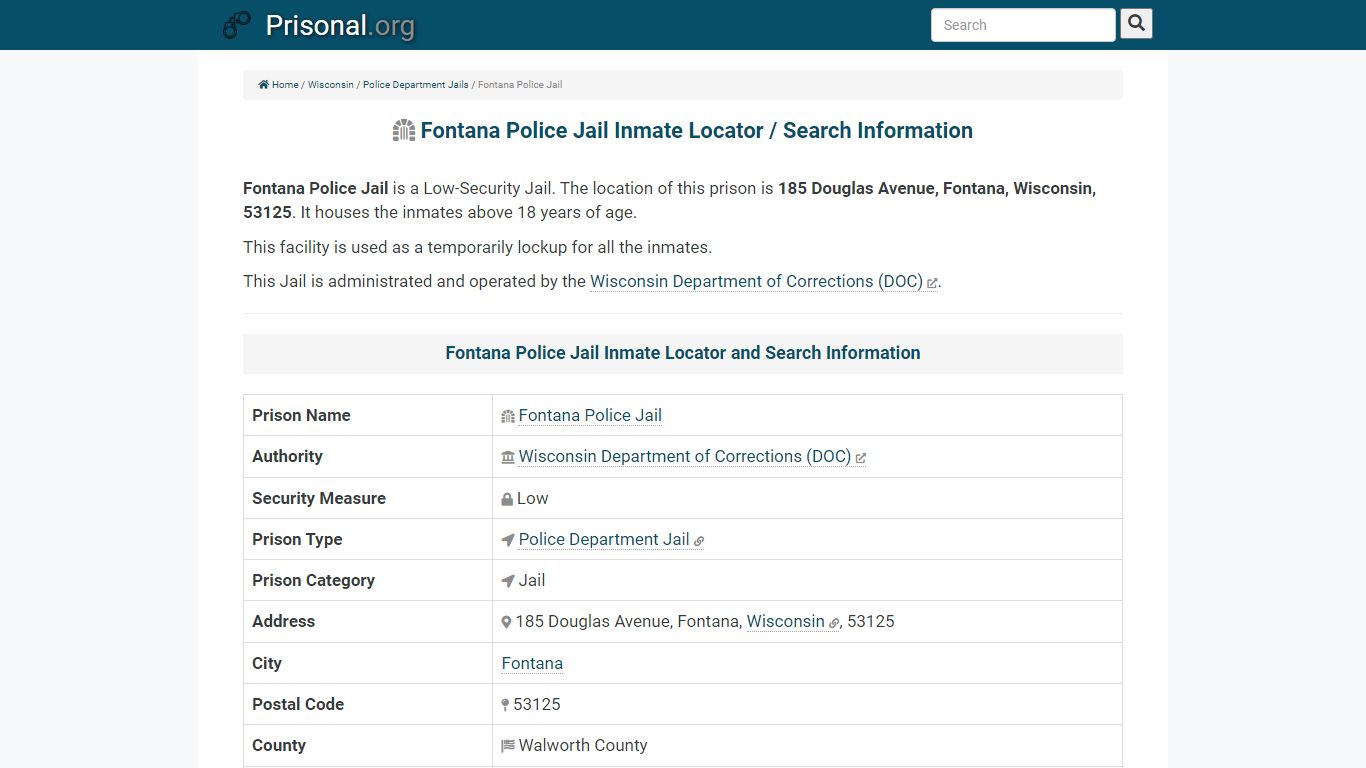 Fontana Police Jail-Inmate Locator/Search Info, Phone, Fax ...